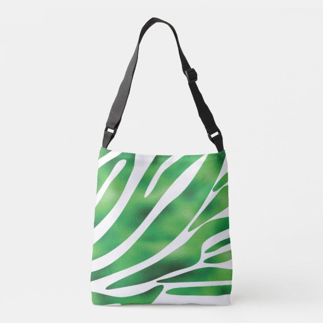 Bolsa Ajustável Abstrato Verde e Branco (Verso)