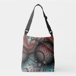Bolsa Ajustável Abstrato Vivid Fantasy Fractal Art Brown Blue