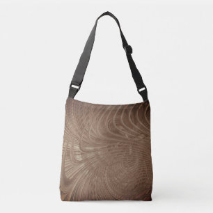 Bolsa Ajustável Abstrato Waves Brown Crossbody Bag