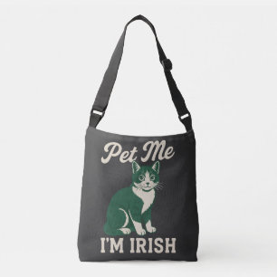 Bolsa Ajustável Acaricie-me, Sou Irlandês com Gato - Camiseta Irla
