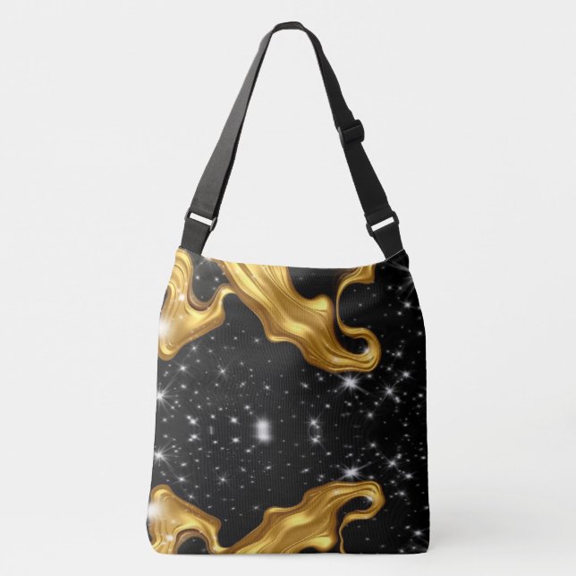 Bolsa Ajustável Achempong: O Cosmos Dourado | Abstrato Monocromáti (Frente)
