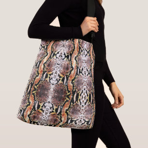 Bolsa Ajustável Ácido Exótico Natural Wash Boa Constritor Snakeski