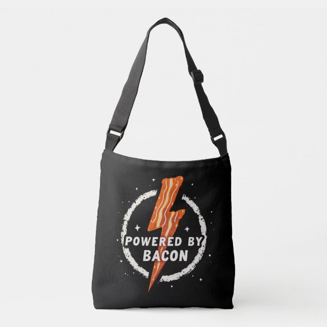 Bolsa Ajustável Acionado por Bacon Funny Retro Foodie Aestética (Frente)