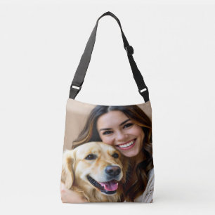 Bolsa Ajustável Adicionar Foto Personalizada de Retriever Dourado