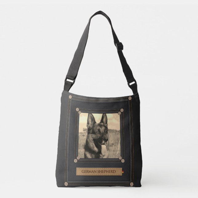Bolsa Ajustável Adicione sua foto - cão de german shepherd - GSD (Frente)
