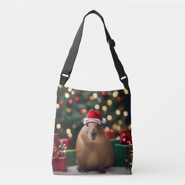 Bolsa Ajustável Adorável Capybara de Natal (Frente)
