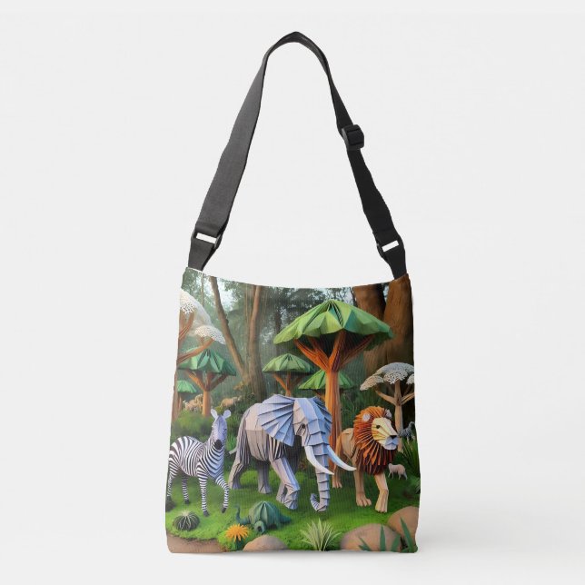 Bolsa Ajustável  African animals in origame (Frente)
