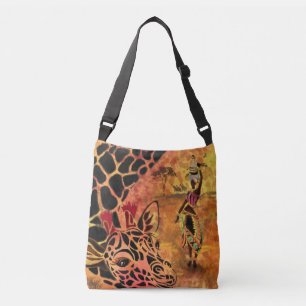Bolsa Ajustável African Girl and Giraffe Crossbody Bag - Amigos