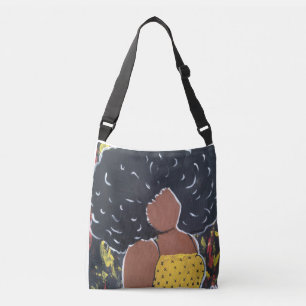 Bolsa Ajustável African Lady Big Hair Crossbody Bag