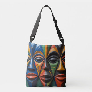 Bolsa Ajustável African Tribal Masks Trio Dynamic Symmetry