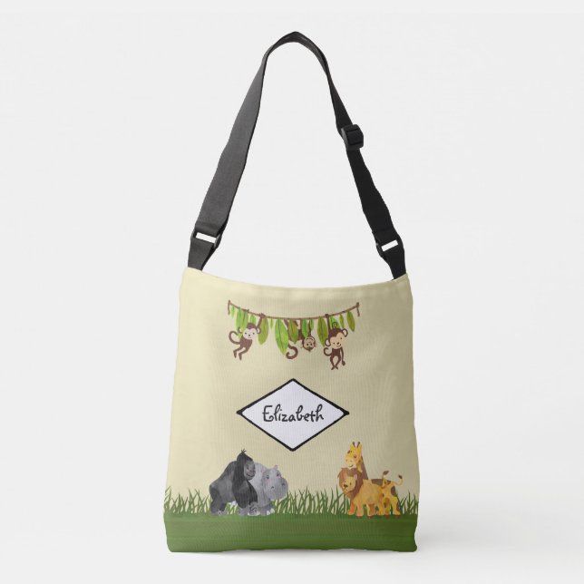 Bolsa Ajustável Aguardam Aventura A Ilustração Da Selva Safari (Frente)