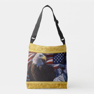 Bolsa Ajustável Águia americana uma estátua da liberdade uma