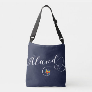 Bolsa Ajustável Åland Heart Flag, Ilhas Aland, Finlândia