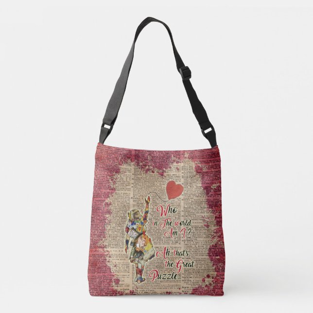 Bolsa Ajustável Alice,Mad Hatter &Rabbit Collage Cote (Verso)