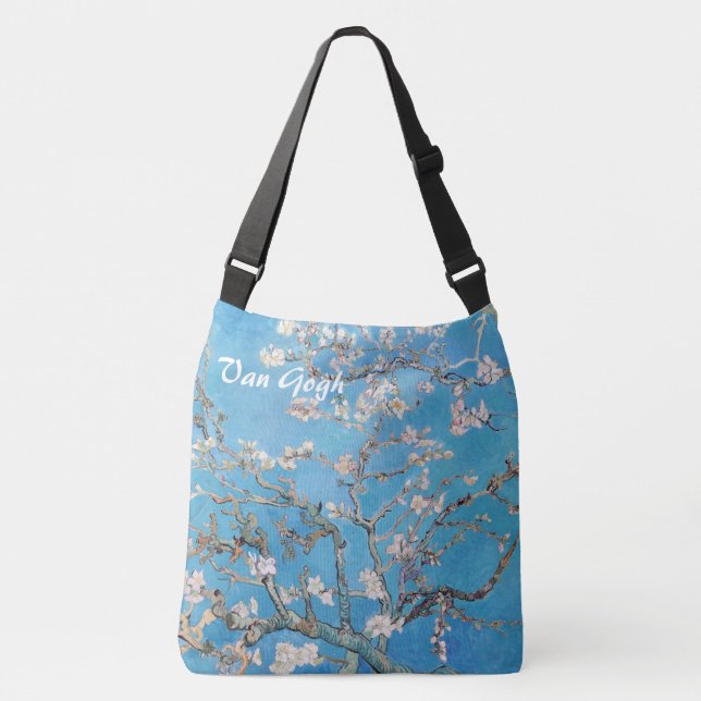 Bolsa Ajustável Almond Blossoms Árvore Azul Vincent van Gogh Art (Frente)