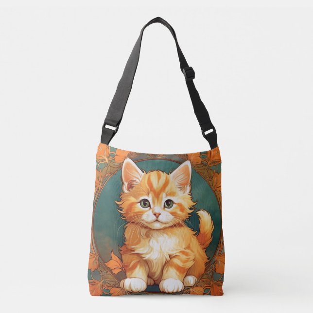 Bolsa Ajustável Alphonse Mucha Style Orange Cat (Frente)