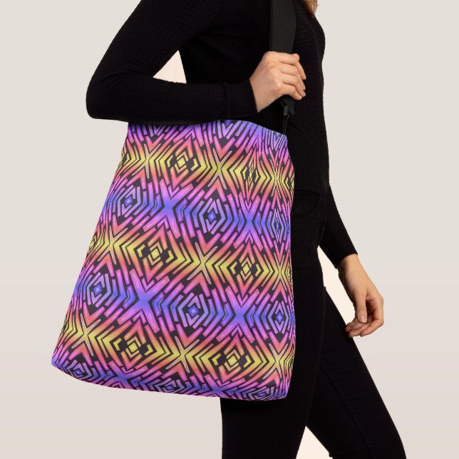 Bolsa Ajustável Alta Tecnologia Ficção Científica Neon Roxo Amarel (Close Up)