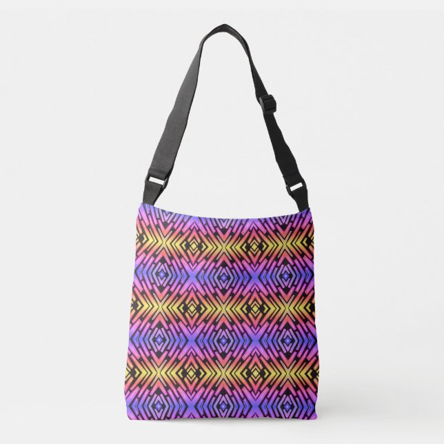 Bolsa Ajustável Alta Tecnologia Ficção Científica Neon Roxo Amarel (Frente)
