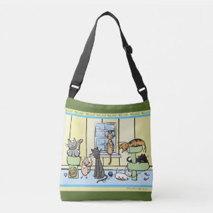 Bolsa Ajustável Amante do gato sobre a mala a tiracolo