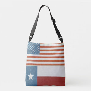Bolsa Ajustável American and Texas Flag USA Red White and Blue