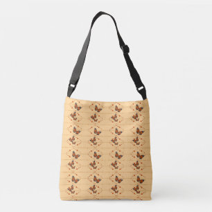 Bolsa Ajustável Amor e borboletas em laranja