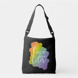Bolsa Ajustável Amor Não Vê Cor Citar Arco-Íris Preto
