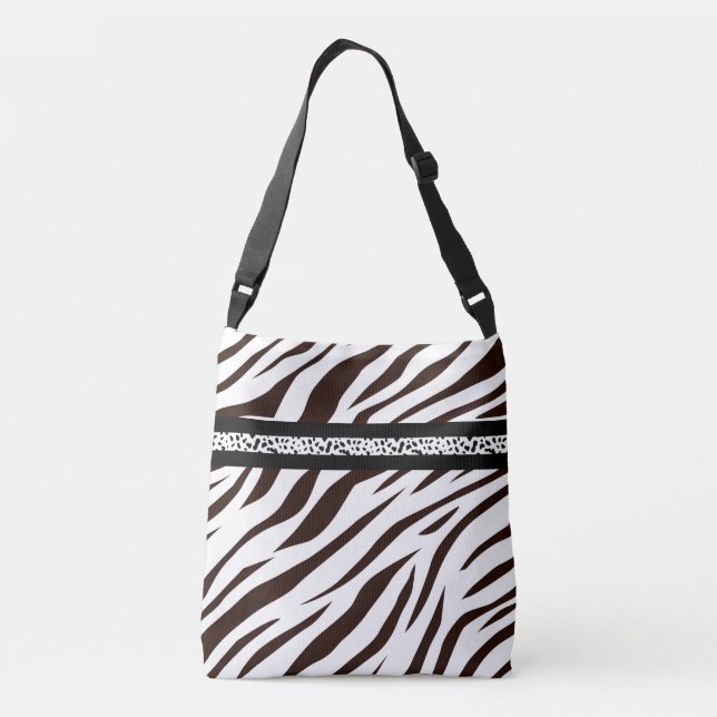 Bolsa Ajustável Animal print zebra black and white bag market (Verso)