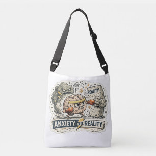 Bolsa Ajustável Ansiedade vs Realidade Camiseta engraçada de saúde