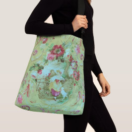 Bolsa Ajustável Antiquado estilo Toile Rococo Vitoriano Verde