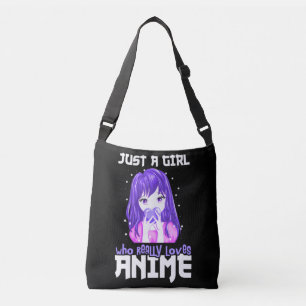 Bolsa Ajustável Apenas uma garota que realmente ama anime em roxo