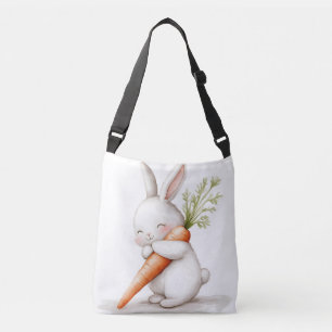 Bolsa Ajustável Aquarela Coelho Fofo Cenoura Amor