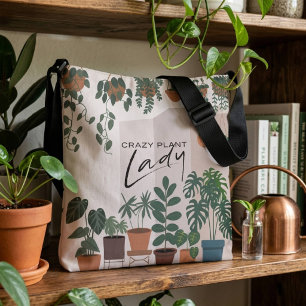 Bolsa Ajustável Aquarela Moderna Senhora Louca das Plantas Planta