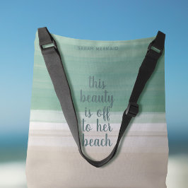 Bolsa Ajustável Aquarela Turquesa Ocean Beach Crossbody Bag