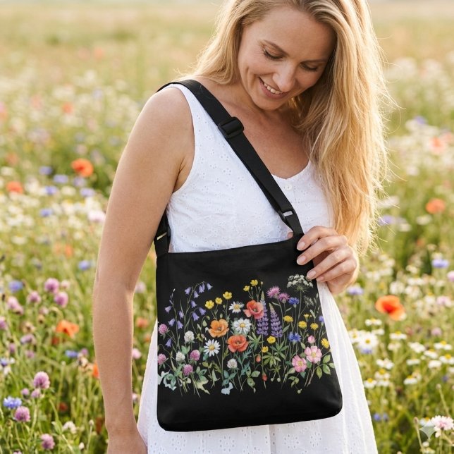 Bolsa Ajustável Aquarelas de prado de flores silvestres.  (Criador carregado)