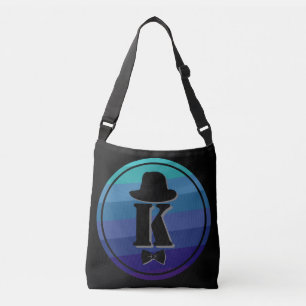 Bolsa Ajustável Arco de chapéu azul ombre monograma inicial