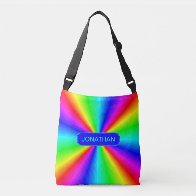 Bolsa Ajustável Arco-Íris Brilhante Colorido Personalizado (Frente)