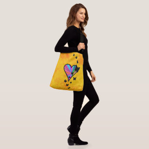Bolsa Ajustável Arco-Íris Coração e Borboleta
