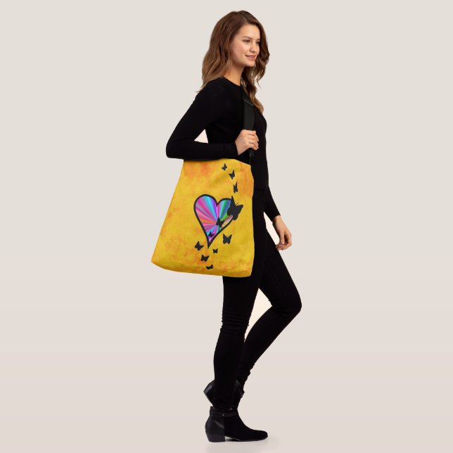 Bolsa Ajustável Arco-Íris Coração e Borboleta (No(a) Modelo)