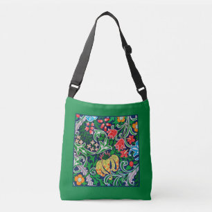 Bolsa Ajustável Art Nouveau Jacobean Floral, Emerald Green