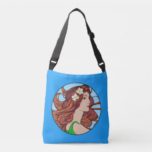 Bolsa Ajustável Art Nouveau Retrato de uma Mulher com Cabelo Verme