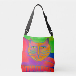 Bolsa Ajustável Arte abstracta do gato do rosa quente