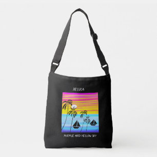 Bolsa Ajustável Arte Africana, Púrpura e Céu Amarelo