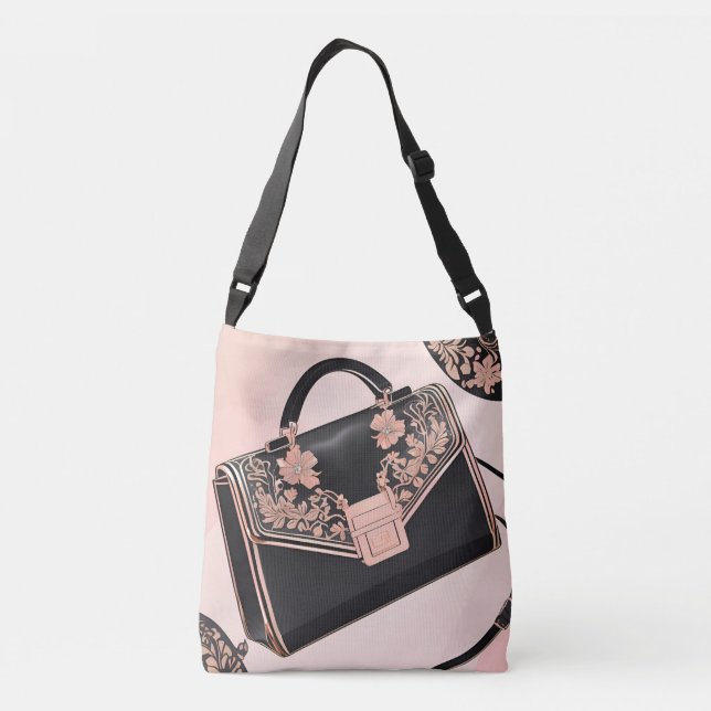 Bolsa Ajustável Arte AI rosada A rosa brilhante (Verso)