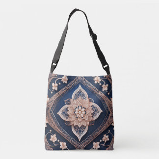 Bolsa Ajustável Arte Azul Escuro Floral Diamond AI