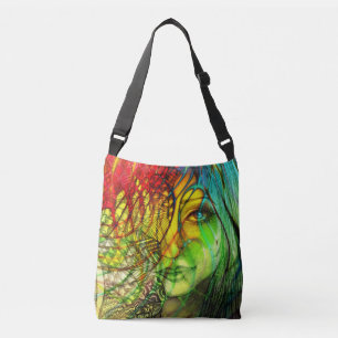 Bolsa Ajustável Arte Colorida Menina Arte Original Arco-íris