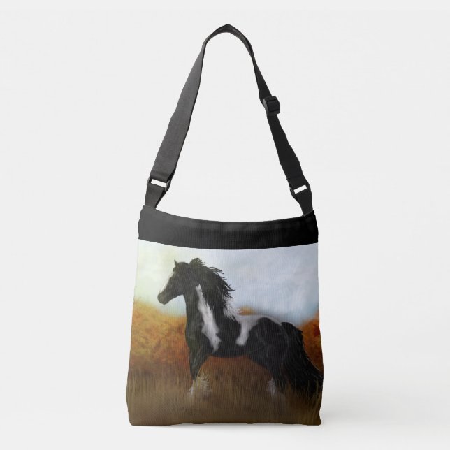 Bolsa Ajustável Arte de cavalo cigano Vanner cai na mochila (Frente)