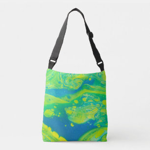 Bolsa Ajustável Arte de Fluxo Azul Verde Selvagem