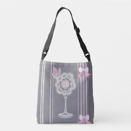 Bolsa Ajustável Arte de IA rosa e cinza