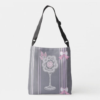 Bolsa Ajustável Arte de IA rosa e cinza