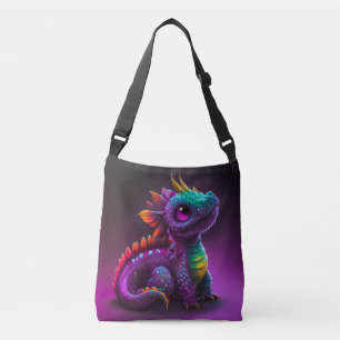 Bolsa Ajustável Arte de Lagarto Dragão Roxo Colorido Fofo